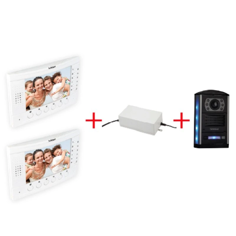 SWORDER 7” Renkli Dokunmatik LCD Görüntülü Villa Kitler Obsidian(İkili)